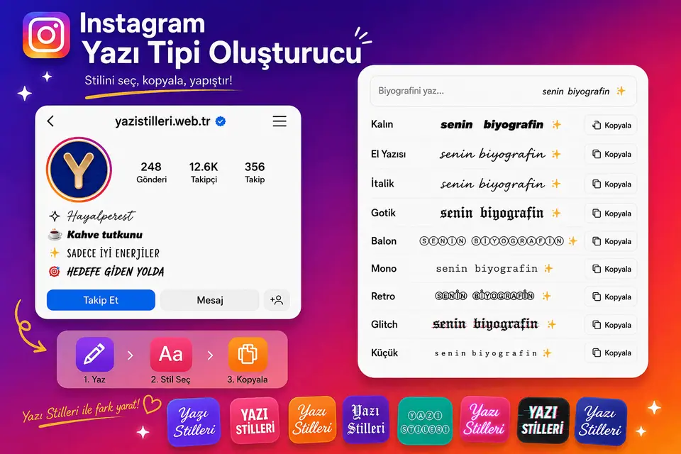 instagram yazı tipi instagram biyografi yazı tipi